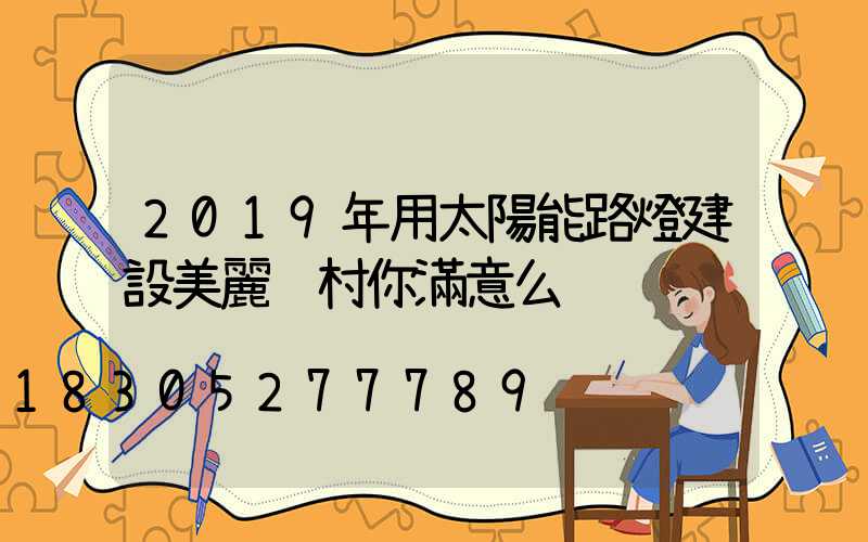 2019年用太陽能路燈建設美麗鄉村你滿意么