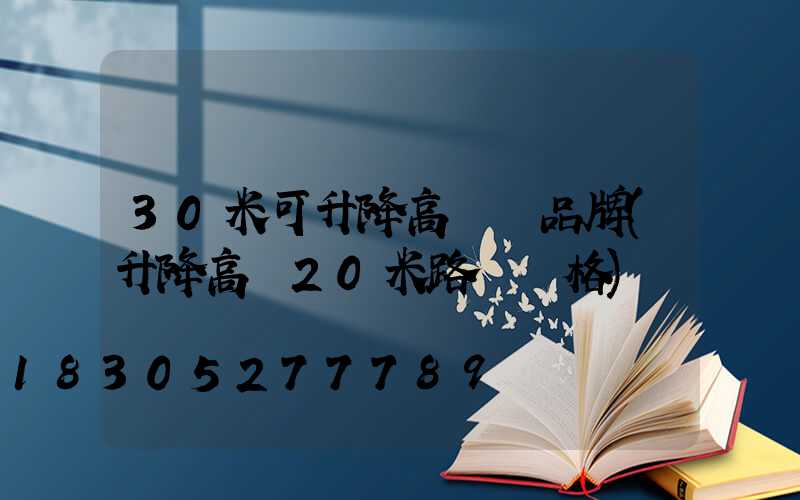 30米可升降高桿燈品牌(升降高桿20米路燈價格)