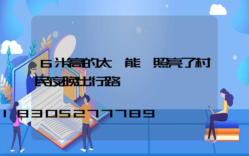 6米高的太陽能燈照亮了村民夜晚出行路