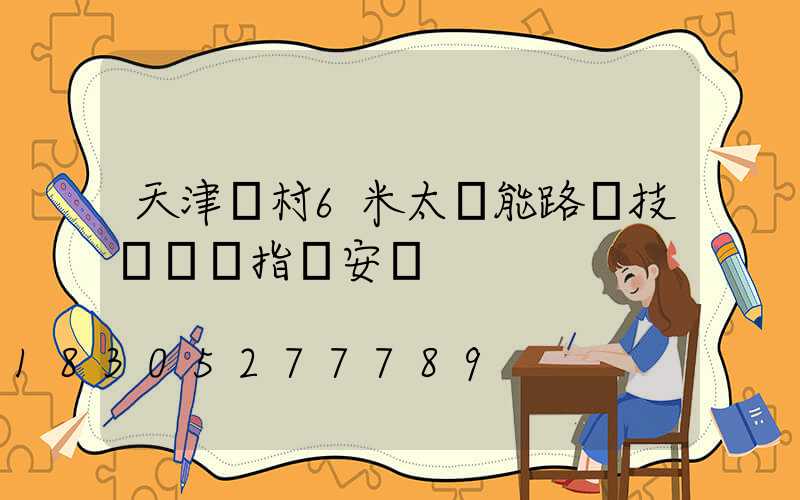 天津農村6米太陽能路燈技術現場指導安裝