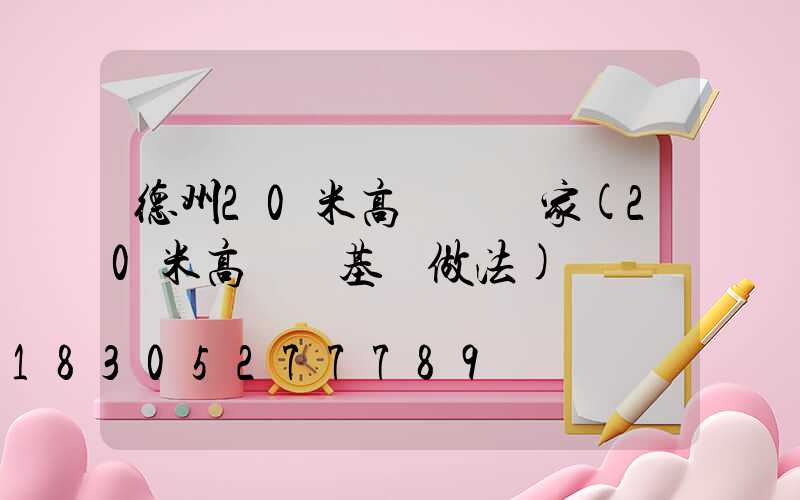 德州20米高桿燈廠家(20米高桿燈基礎做法)